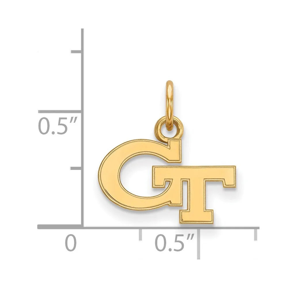 Sterling Silver Gold-plated Georgia Institute of Technology G-T Extra Small Pendant