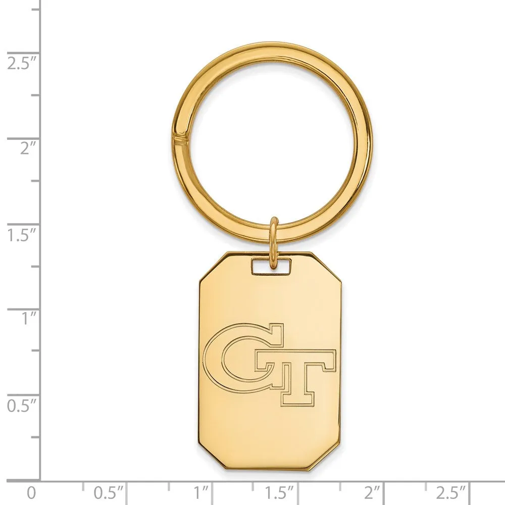 Sterling Silver Gold-plated Georgia Institute of Technology G-T Key Ring