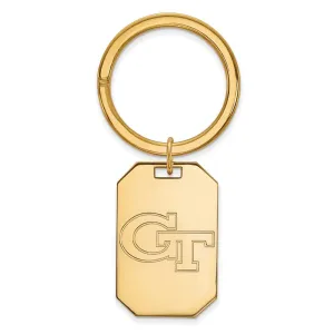 Sterling Silver Gold-plated Georgia Institute of Technology G-T Key Ring