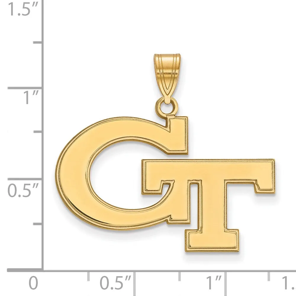 Sterling Silver Gold-plated Georgia Institute of Technology G-T Large Pendant