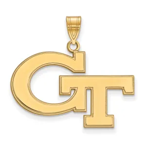 Sterling Silver Gold-plated Georgia Institute of Technology G-T Large Pendant