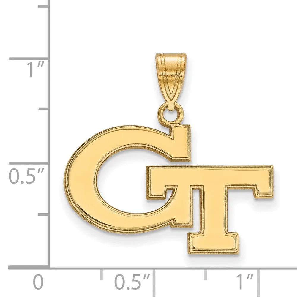 Sterling Silver Gold-plated Georgia Institute of Technology G-T Medium Pendant
