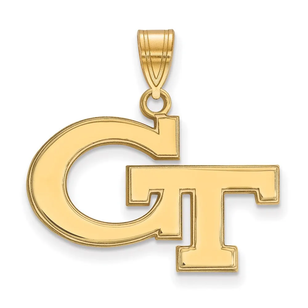 Sterling Silver Gold-plated Georgia Institute of Technology G-T Medium Pendant