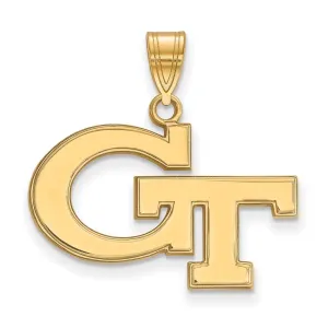 Sterling Silver Gold-plated Georgia Institute of Technology G-T Medium Pendant