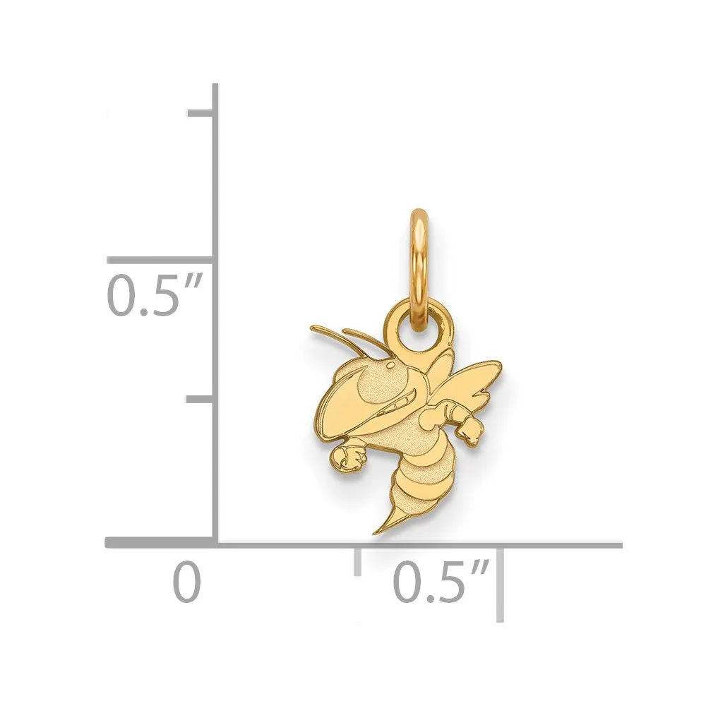 Sterling Silver Gold-plated Georgia Institute of Technology Yellow Jacket Extra Small Pendant