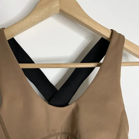 Tan Lines Sports Bra Brown Womens New XS