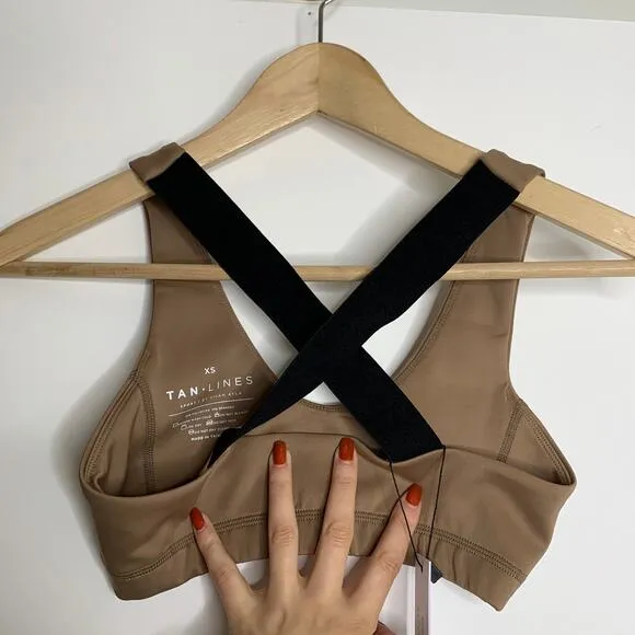 Tan Lines Sports Bra Brown Womens New XS