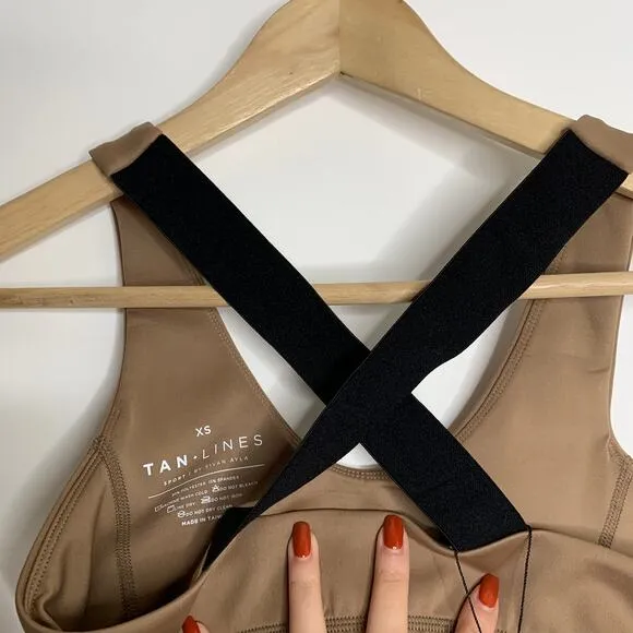 Tan Lines Sports Bra Brown Womens New XS