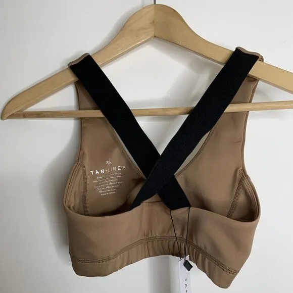 Tan Lines Sports Bra Brown Womens New XS