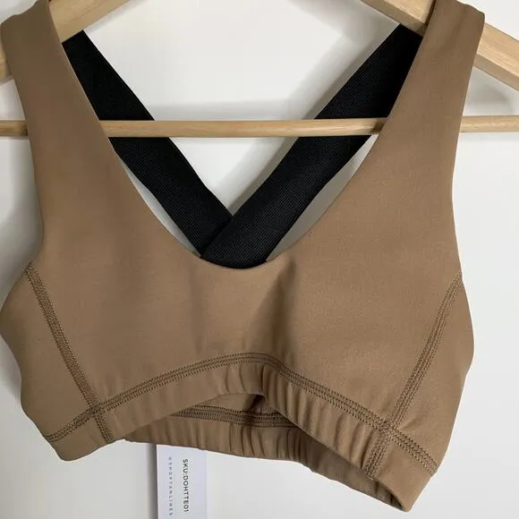 Tan Lines Sports Bra Brown Womens New XS