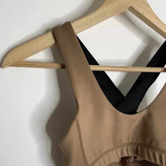 Tan Lines Sports Bra Brown Womens New XS