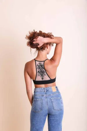 Tattoo Mesh Racerback Bralette // 6 COLORS