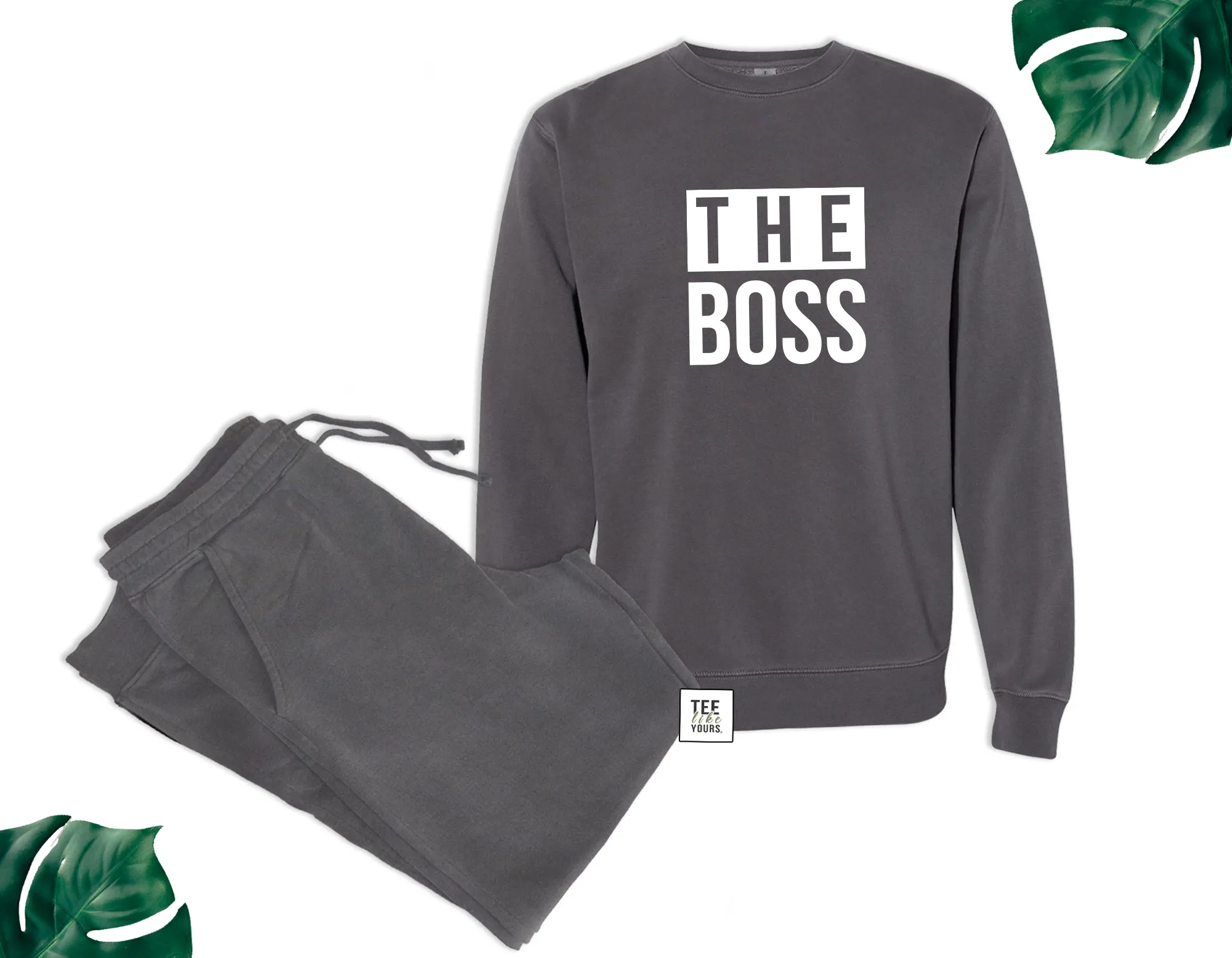 The Boss & The Real Boss Couple Matching Set | Sweatshirt and Sweatpants | Valentines Day Gift for Him and Her | Anniversary Gift | Joggers