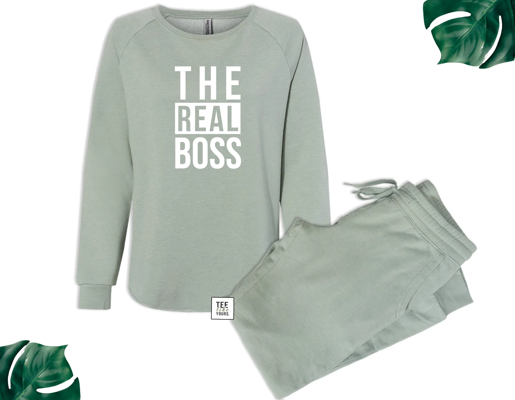 The Boss & The Real Boss Couple Matching Set | Sweatshirt and Sweatpants | Valentines Day Gift for Him and Her | Anniversary Gift | Joggers