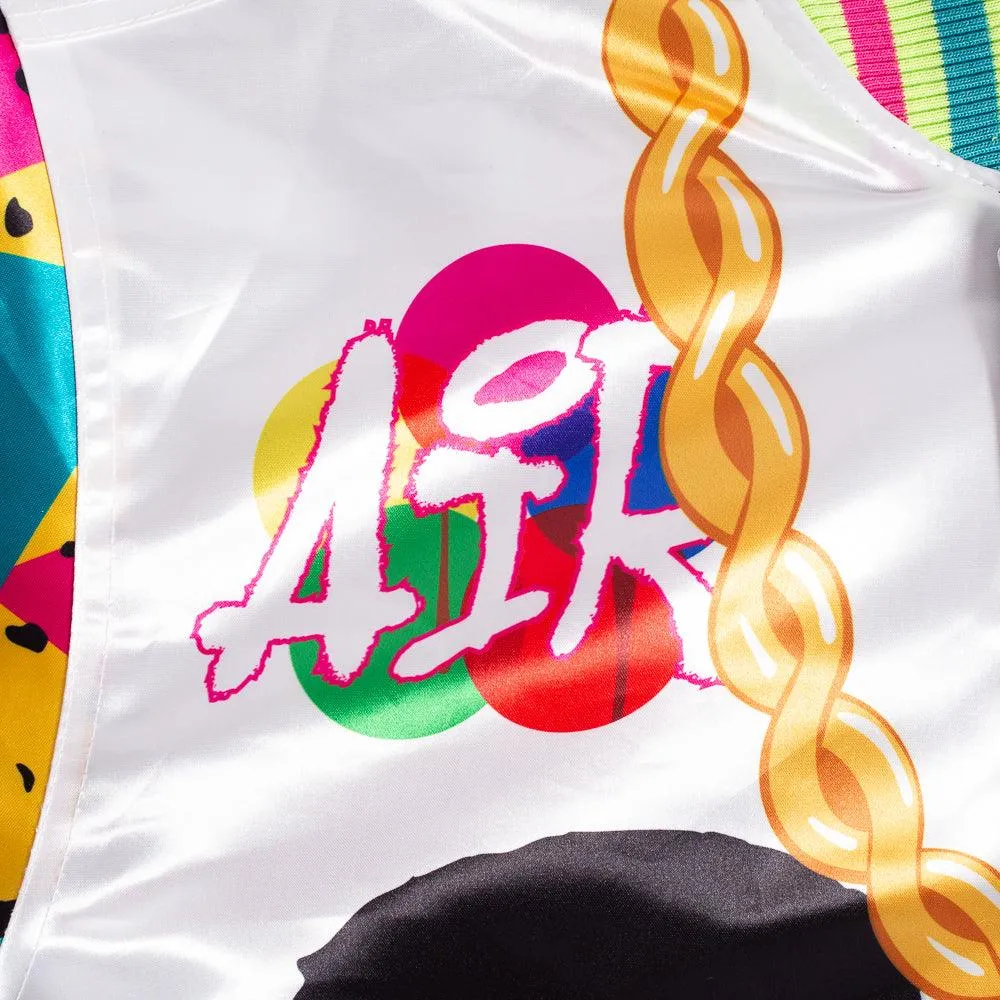 The Fresh Prince Fresh Air Graffiti Satin Jacket White