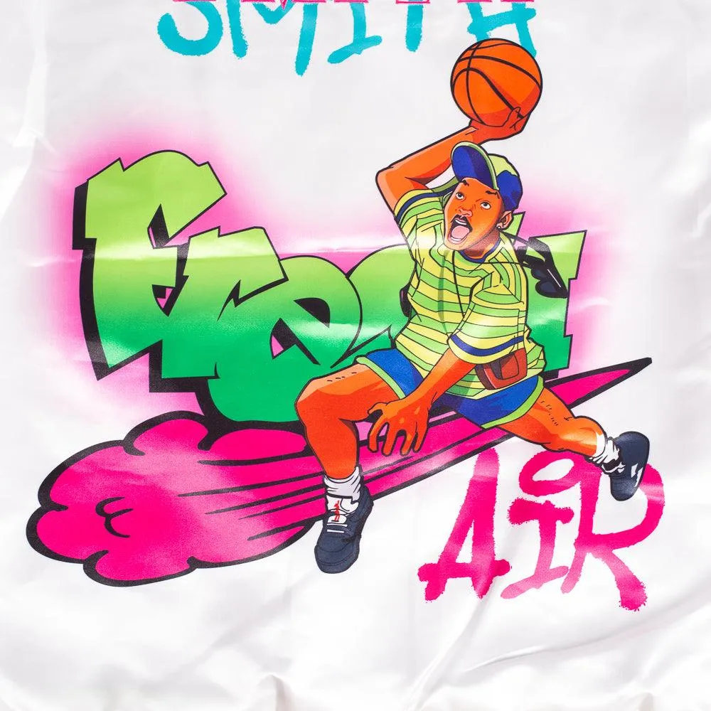The Fresh Prince Fresh Air Graffiti Satin Jacket White