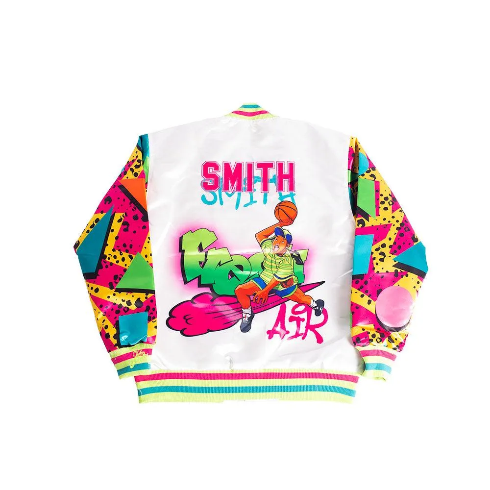 The Fresh Prince Fresh Air Graffiti Satin Jacket White