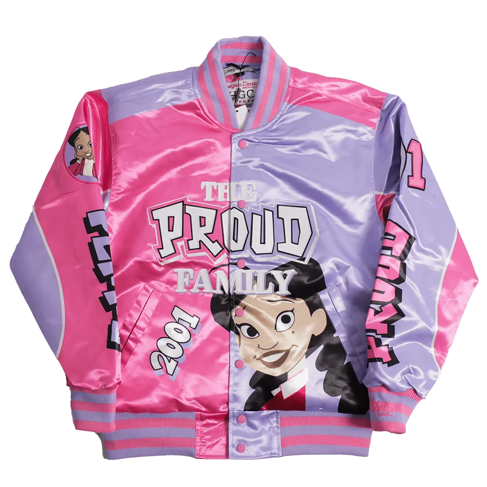 THE PROUD FAMILY PENNY SPLIT  SATIN JACKET PINK/PURPLE