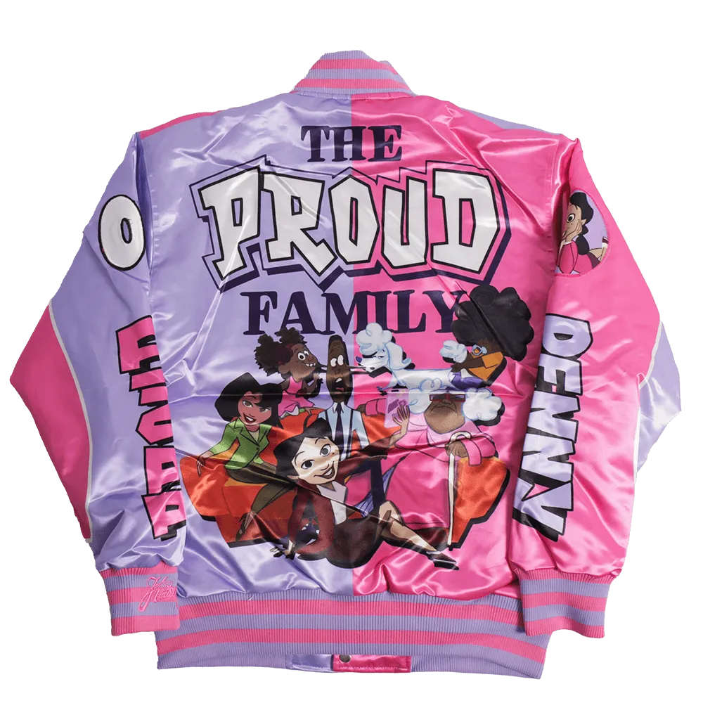 THE PROUD FAMILY PENNY SPLIT  SATIN JACKET PINK/PURPLE
