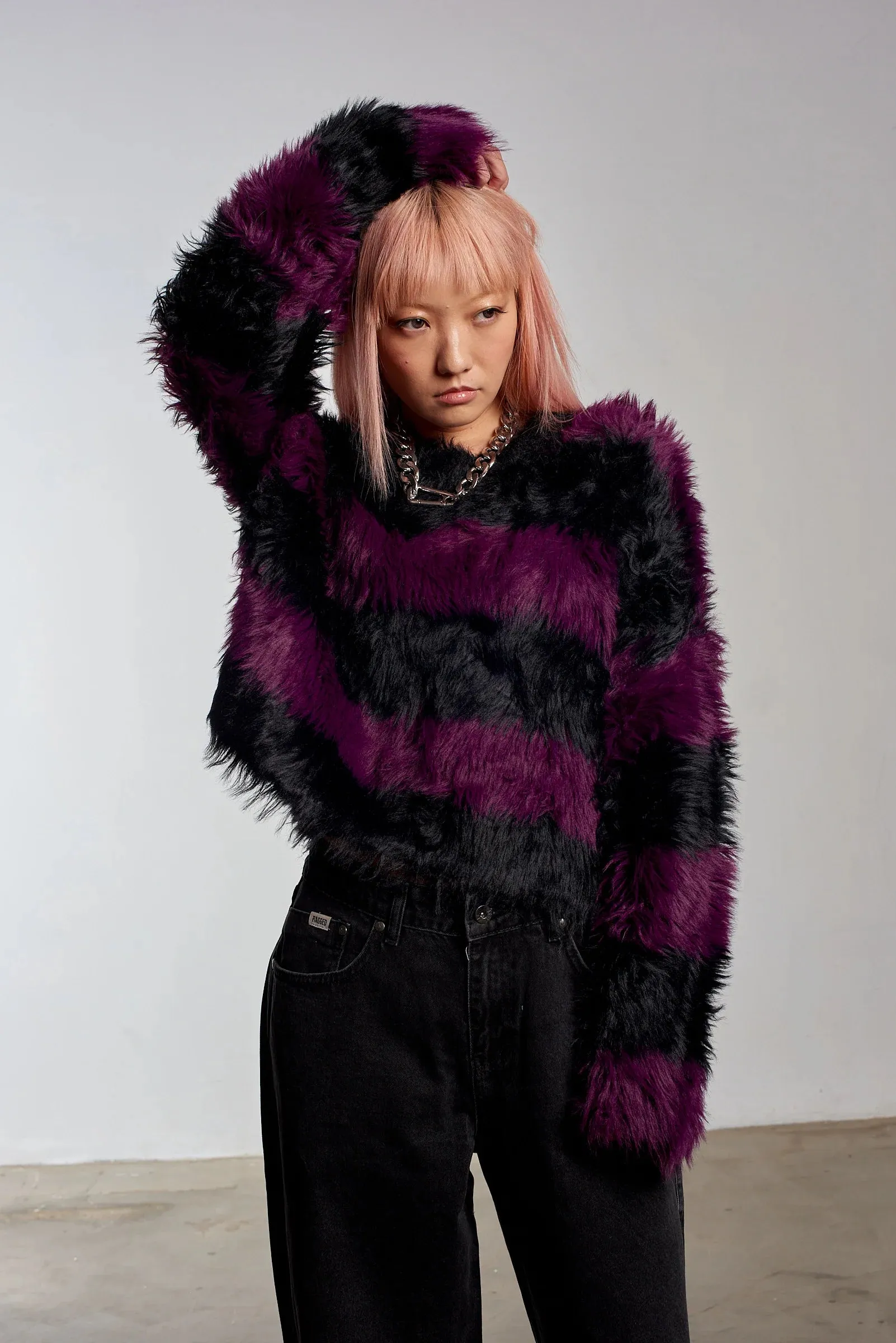 The Ragged Priest Humbug Fluffy Stripe Knit Jumper