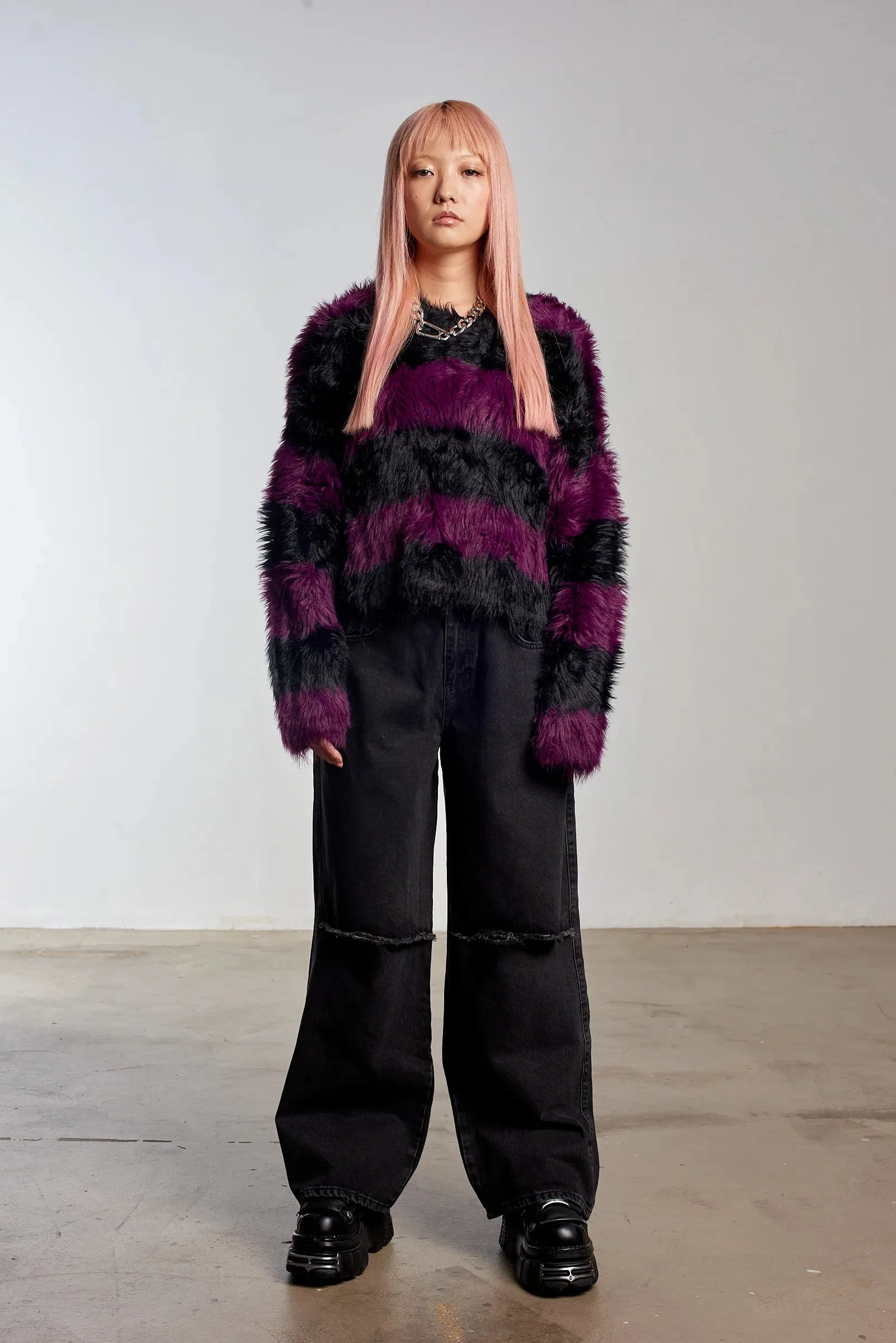 The Ragged Priest Humbug Fluffy Stripe Knit Jumper