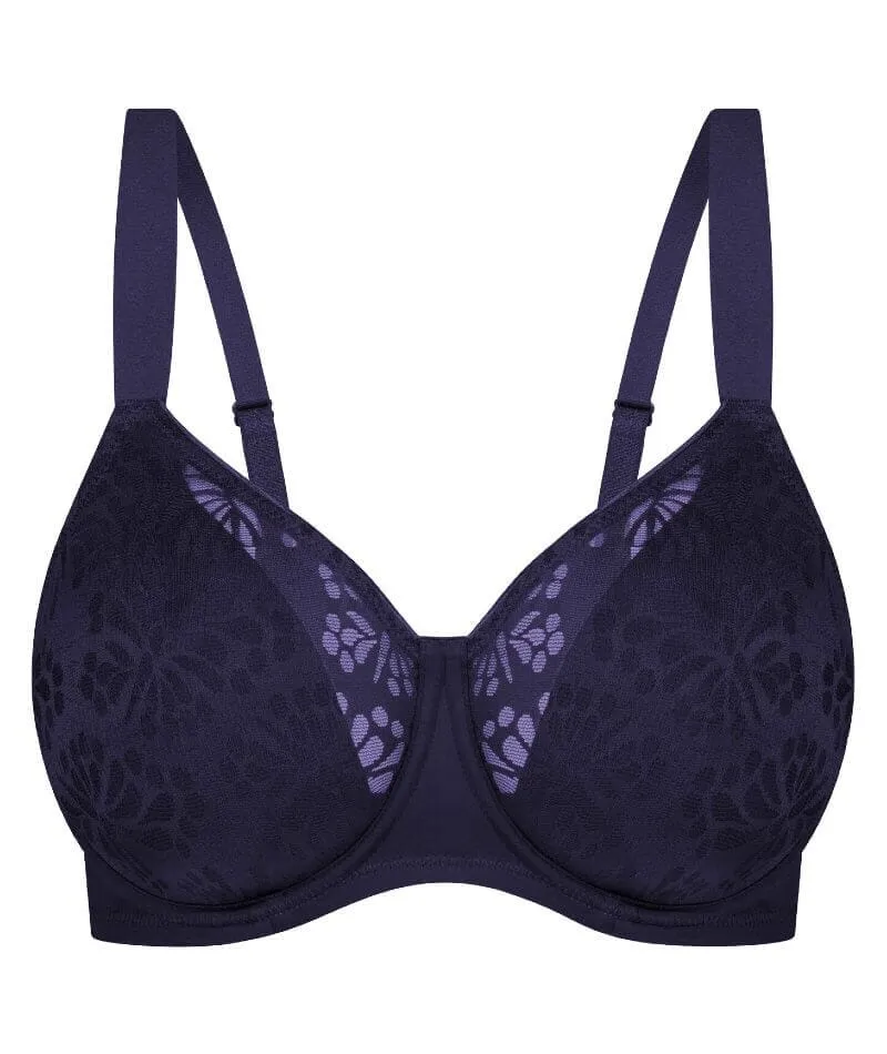 Triumph Lacy Minimizer Bra - Blueberry