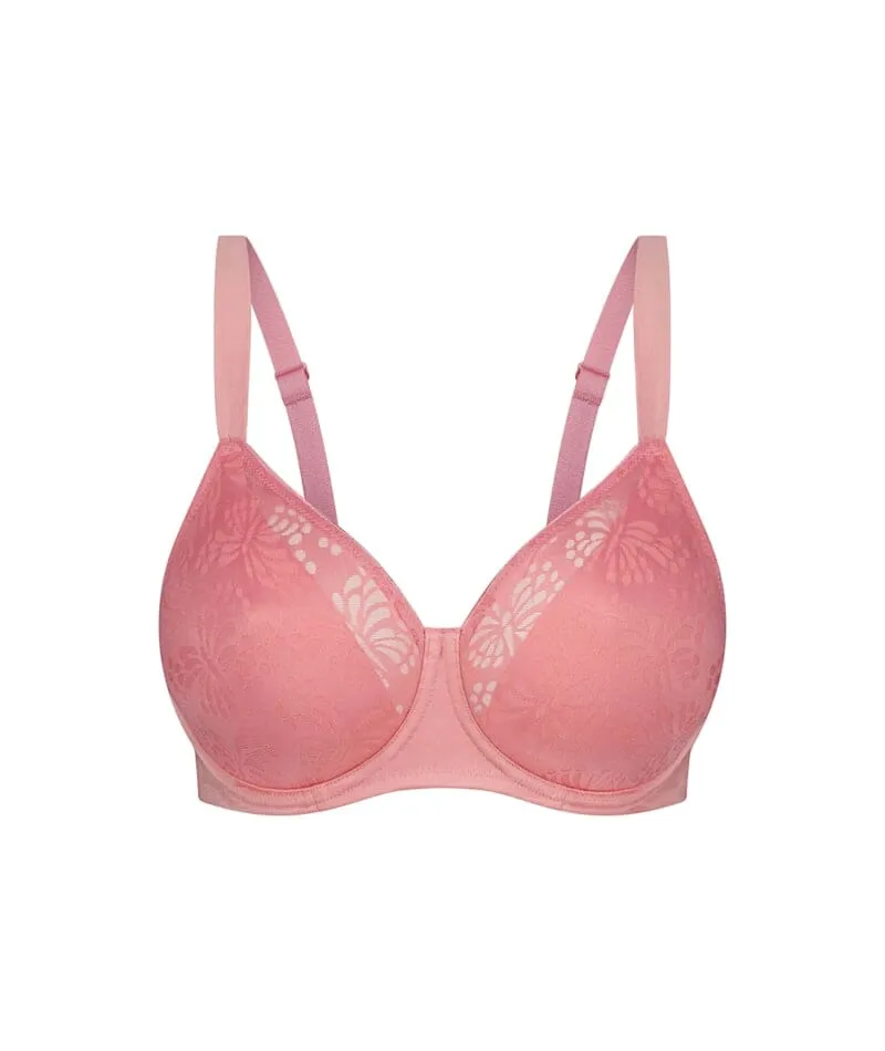 Triumph Lacy Minimizer Bra - Cherry Rose