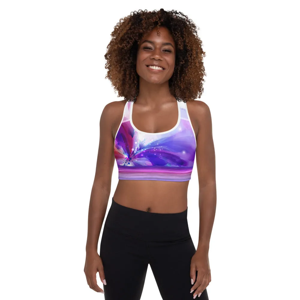 Watercolor Butterfly Splash - Padded Sports Bra