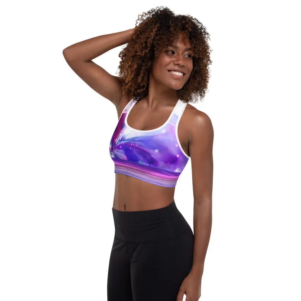 Watercolor Butterfly Splash - Padded Sports Bra
