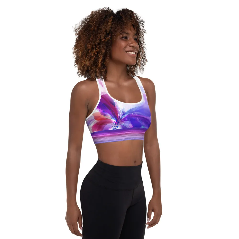 Watercolor Butterfly Splash - Padded Sports Bra