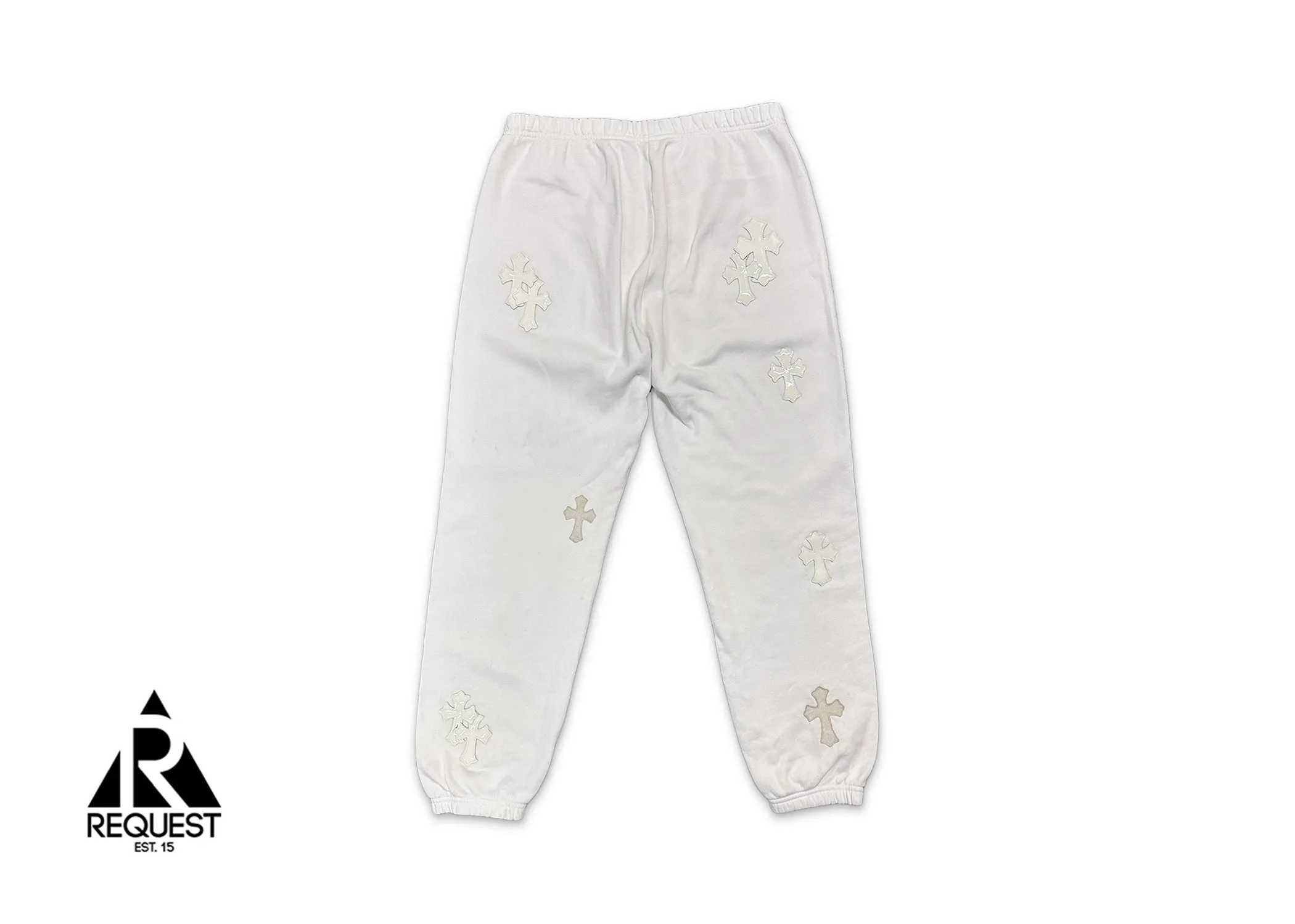 White Cross Patch Sweatpants "White"