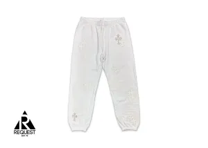 White Cross Patch Sweatpants "White"