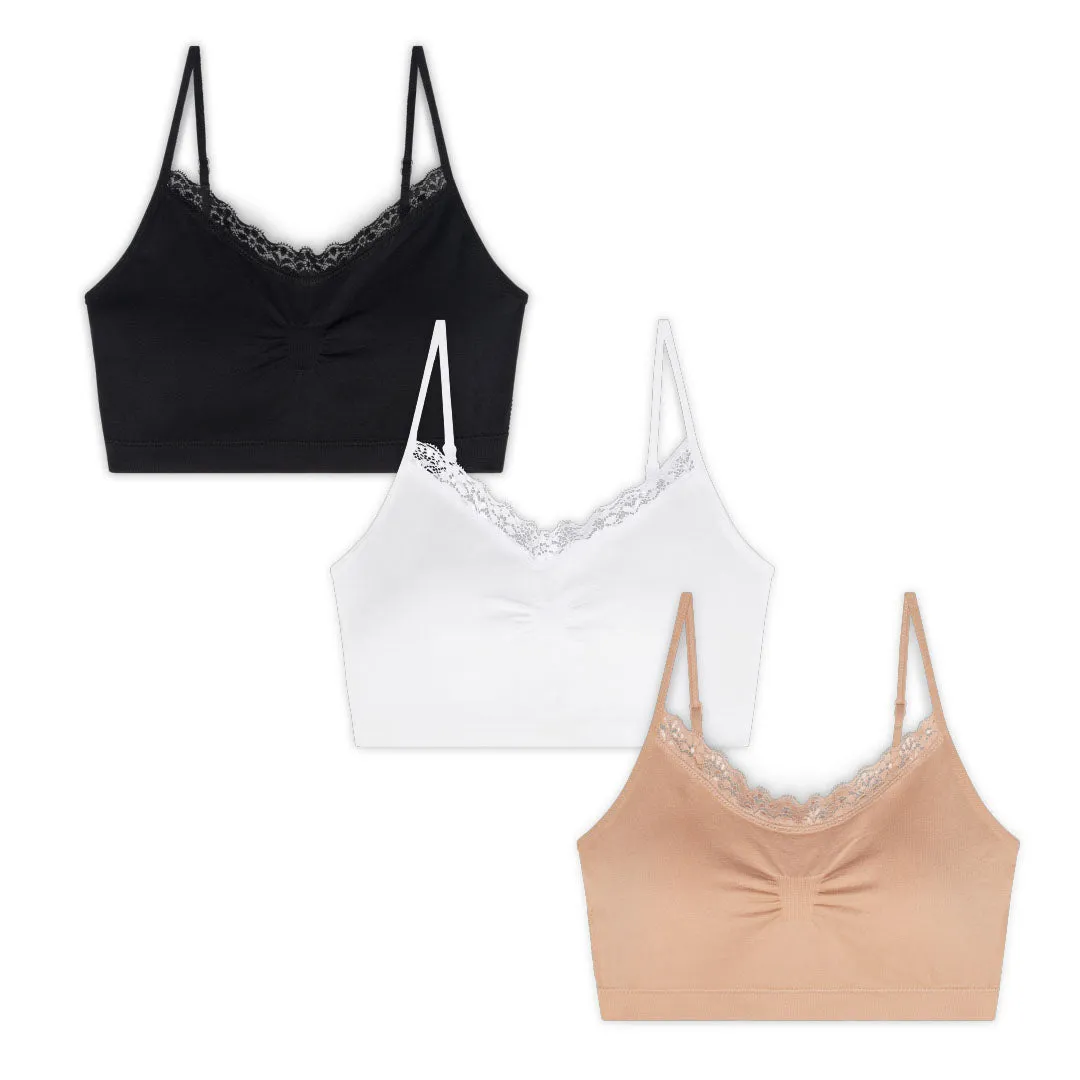 Wireless Sports Bras with Removable Pads - 3 Pack