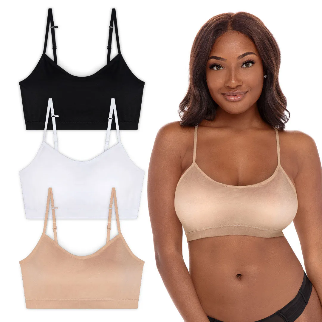 Wireless Sports Bras with Removable Pads - 3 Pack