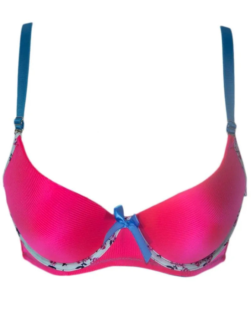 Women Push up Underwire Smoothing Bra - Hot Pink - 678
