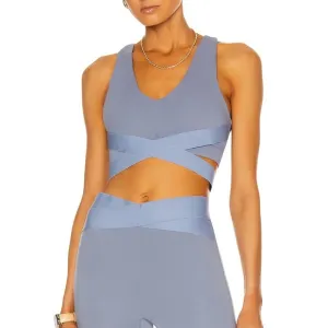 Workout Le Ore Corse Crossover Sports Bra Blue Small