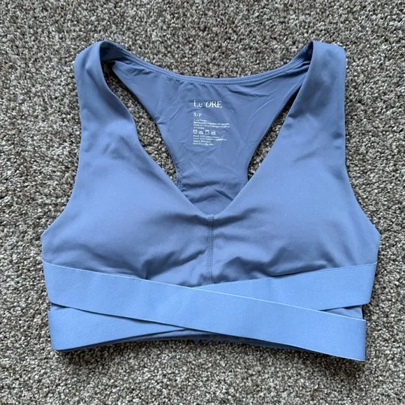 Workout Le Ore Corse Crossover Sports Bra Blue Small
