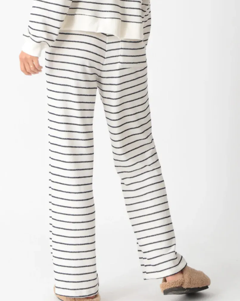 Wylie Pant - Ivory / Indigo Stripe