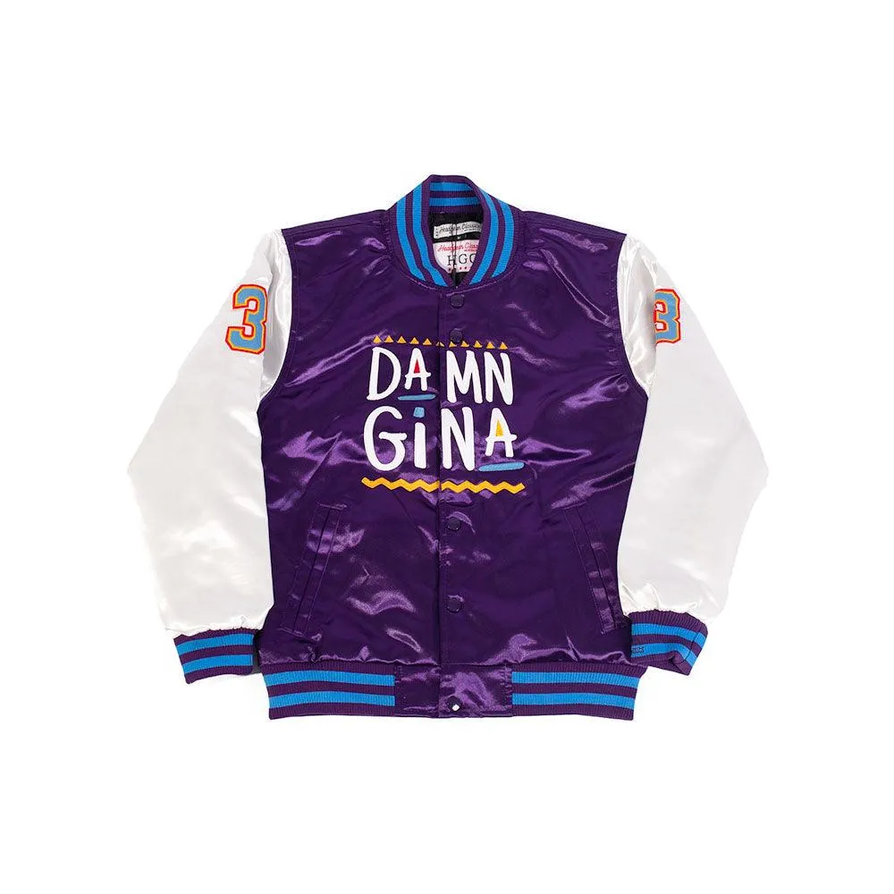 YOUTH DAMN GINA SATIN JACKET PURPLE