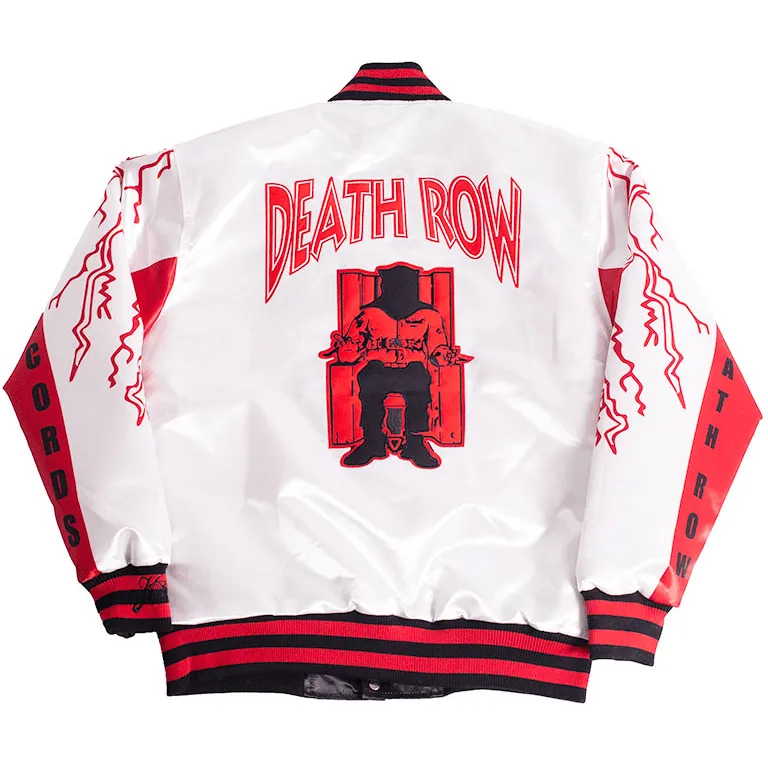 YOUTH DEATH ROW LIGHTNING SATIN JACKET WHITE