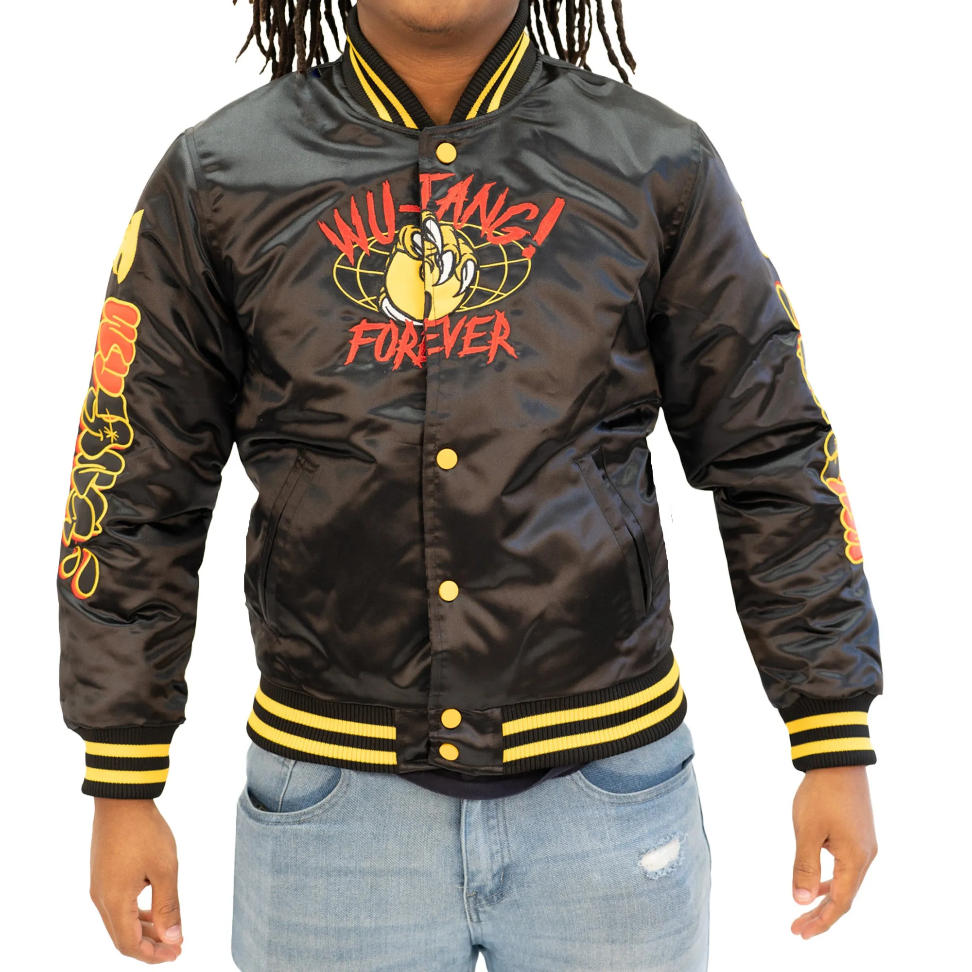 YOUTH WU TANG FOREVER SATIN JACKET (BLACK)